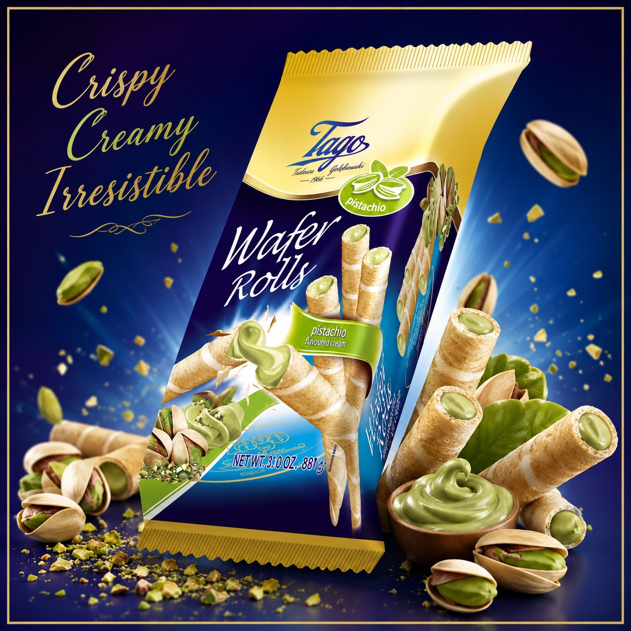 Tago wafer rolls pistachios UK
